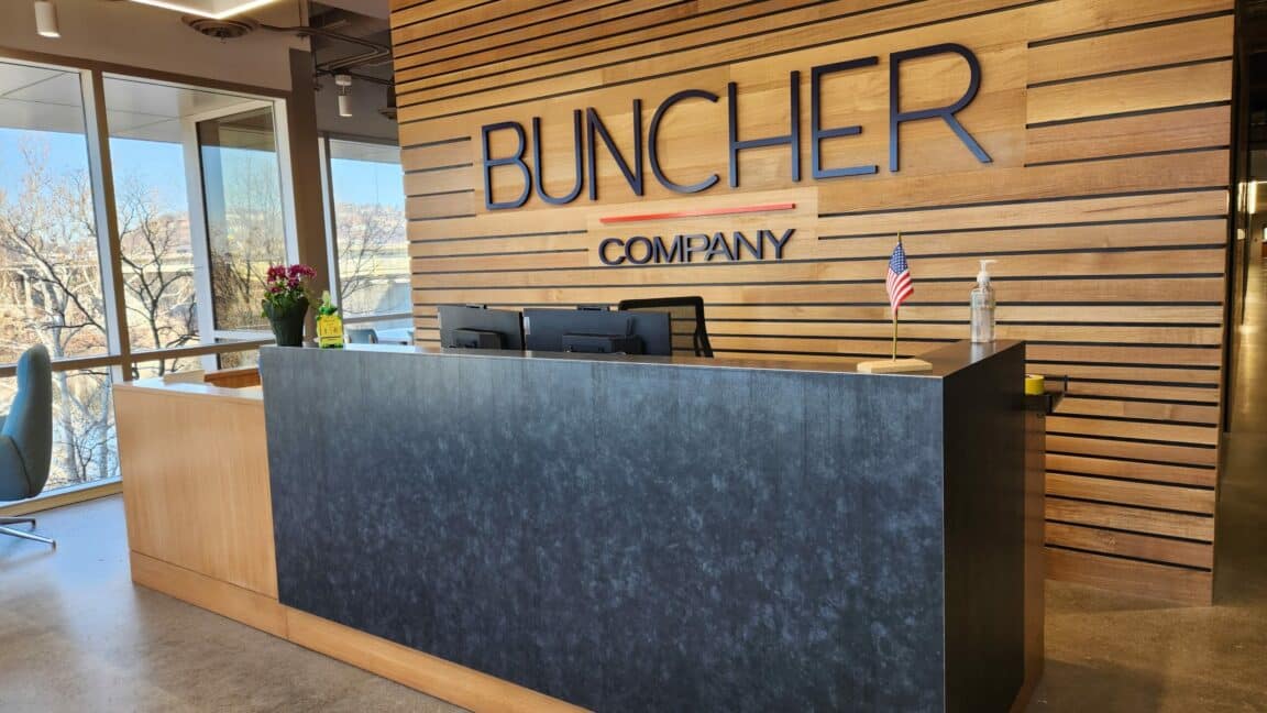 The Buncher Company's entrance to the new office