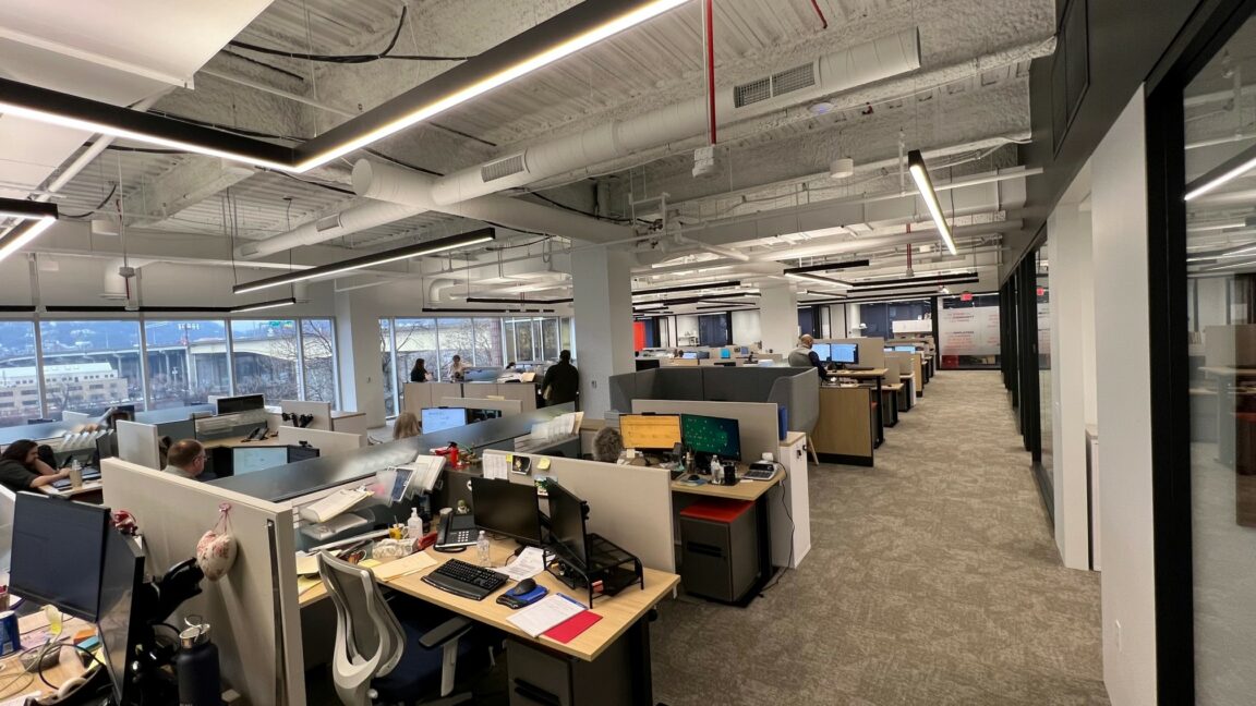 Look at the office space where buncher employees work